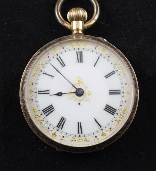 A Swiss 18ct gold fob watch with
