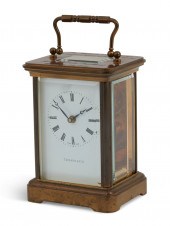A SWISS BRASS CARRIAGE TIMEPIE