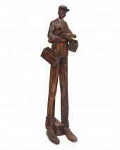 A SWISS CARVED WOOD MUSICAL AU