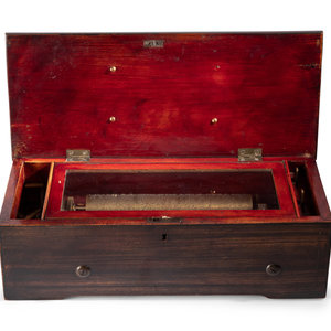 A Swiss Cylinder Music Box Late