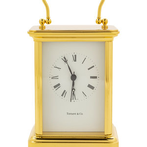A Swiss Gilt Brass Carriage Clock