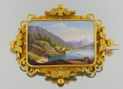 A Swiss Gold and Enamel Landscape