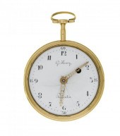 A SWISS GOLD VERGE WATCH<br />