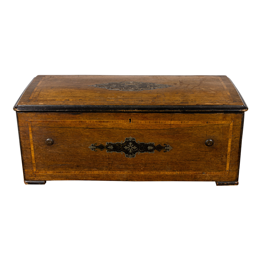 A SWISS INLAID CYLINDER MUSIC BOX A