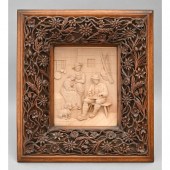 A Swiss limewood diorama of an