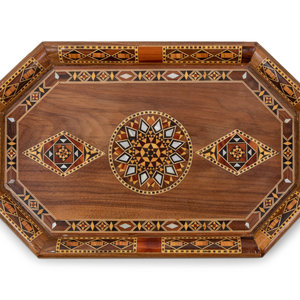 A Syrian Mosaic Marquetry Tray 20th