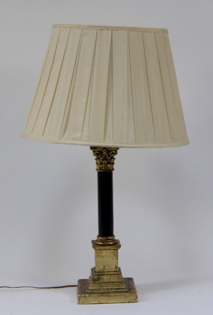 A table light with ebonised