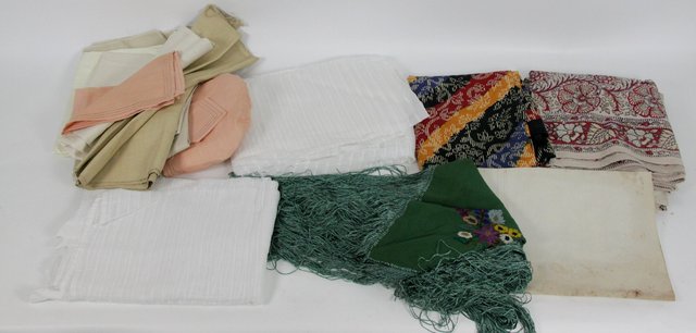 A tablecloth finely embroidered