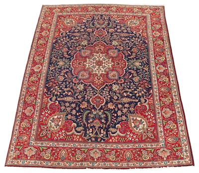 A Tabriz Carpet Red central