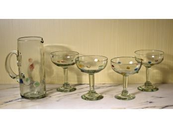 A tall art glass margarita
