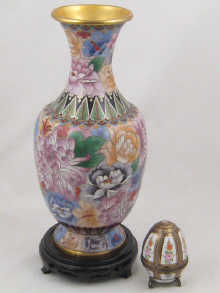 A tall Chinese cloisonne
