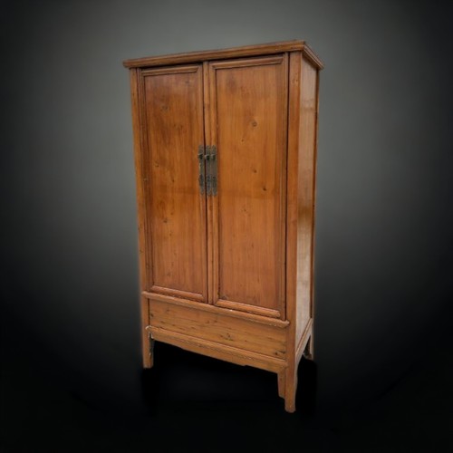 A TALL CHINESE ELM NOODLE CUPBOARD.
