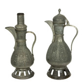 A TALL ISLAMIC REPOUSSE METAL