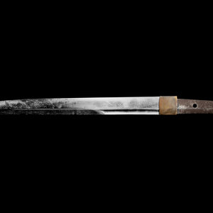 A Tanto mounted in iron fittings