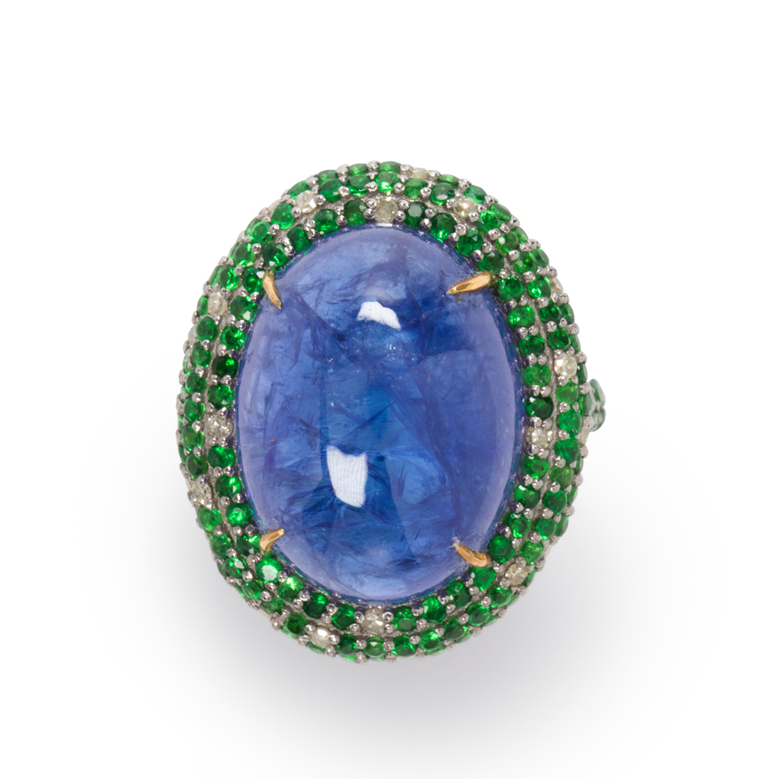 A TANZANITE AND TSAVORITE GARNET