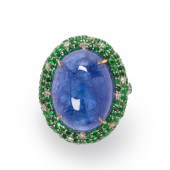 A TANZANITE AND TSAVORITE GARN
