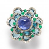 A TANZANITE, BLUE TOPAZ, EMERA
