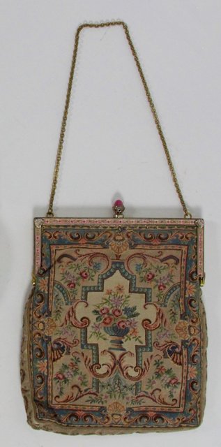 A tapestry evening bag with