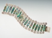 A Taxco Silver and Shell Brace