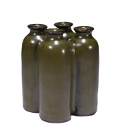 A TEA DUST GLAZED FOUR-NECKED