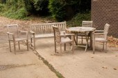 A teak slatted folding garden