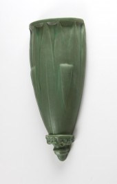 A Teco matte green glaze potte