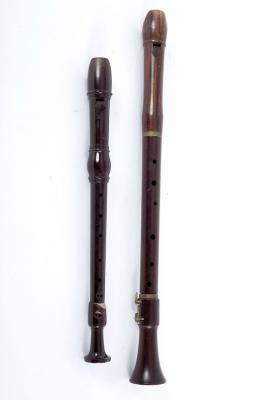 A Tenor C rosewood recorder and a