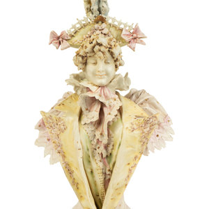 A Teplitz Pottery Bust EARLY 20TH