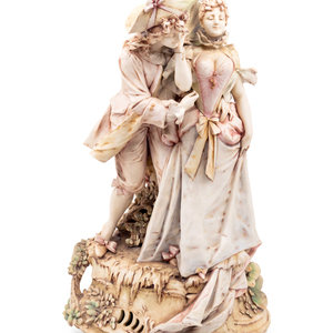 A Teplitz Pottery Figural Group