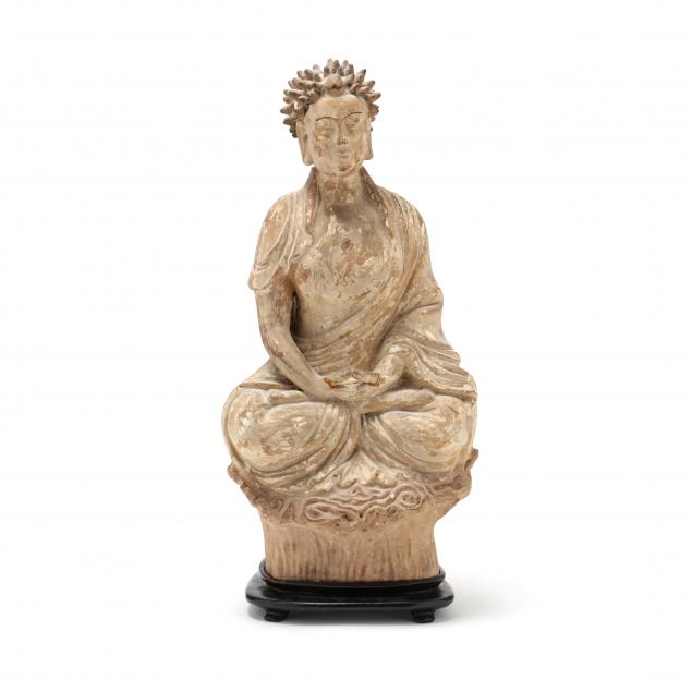A TERRACOTTA BUDDHA SCULPTURE 