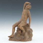 A Terracotta Sculpture of a Sl