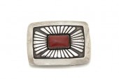 A Tewa Sterling Silver Belt Bu