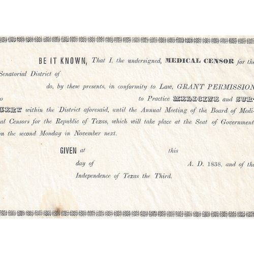 A TEXAS REPUBLIC MEDICAL BOARD