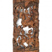 A Thai Pierce-Carved Wood Pane