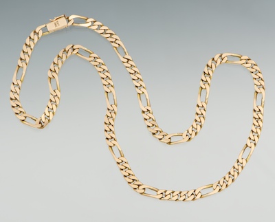 A Thick 14k Gold Figaro Chain 14k