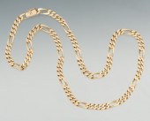 A Thick 14k Gold Figaro Chain