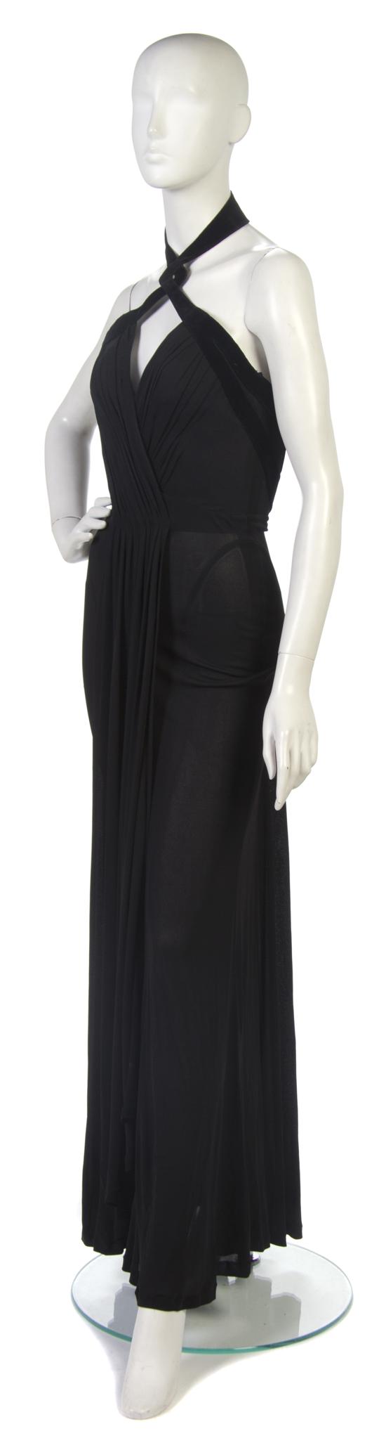 A Thierry Mugler Black Silk Chiffon