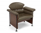 A THONET LEATHER AND BENTWOOD
