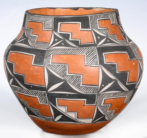 A THREE COLOR ACOMA OLLA, THIRD