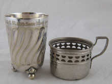 A three footed silver plated ''sack