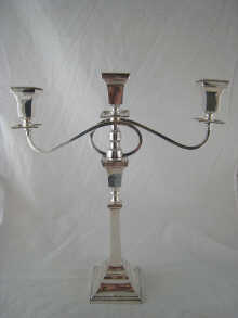 A three light silver candelabrum