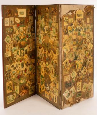A three-panel scrap screen, 157cm