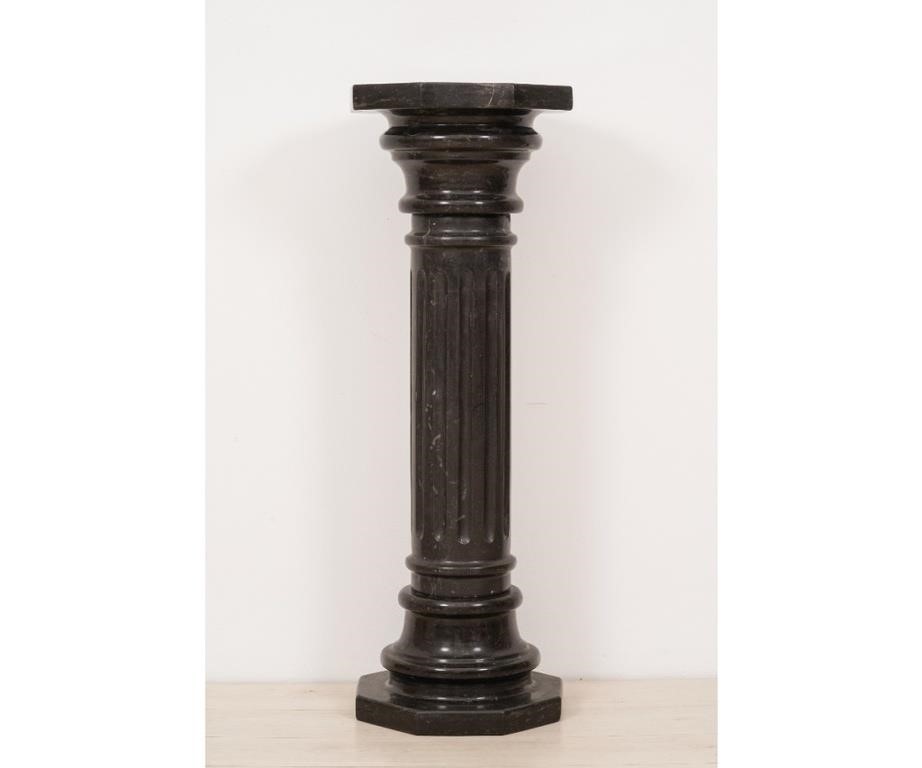 A three part green marble fluted