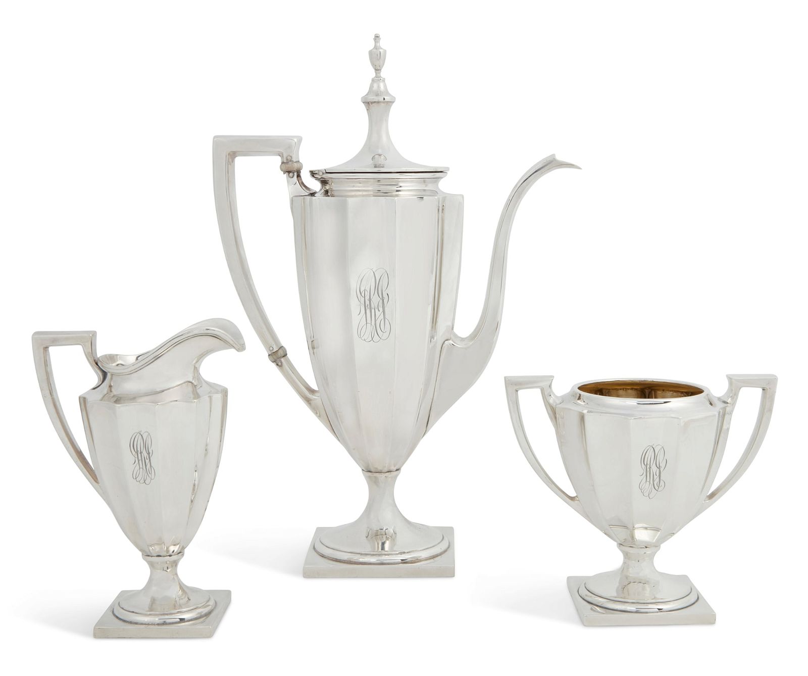 A THREE PIECE AMERICAN STERLING