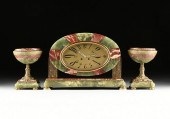 A THREE PIECE FRENCH ART DECO