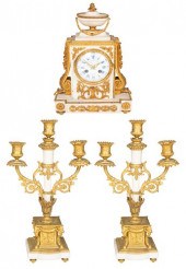 A THREE-PIECE FRENCH ORMOLU-MO
