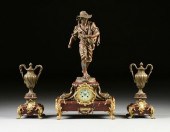 A THREE PIECE FRENCH PATINATED