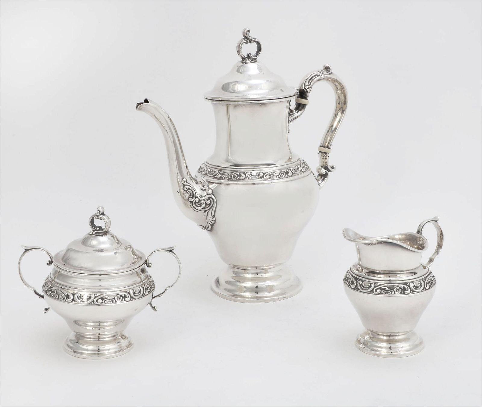 A THREE PIECE GORHAM STERLING
