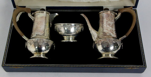 A three-piece silver caf? au lait