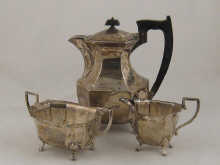A three piece silver coffee set